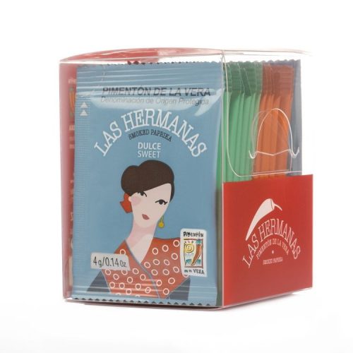 Las Hermanas spanyol füstölt fűszerpaprika-őrlemény édes mini tasakban 4 g 18 db/gyűjtő