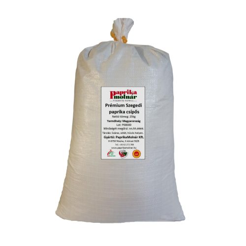 Prémium Szegedi paprika csípős 25 kg